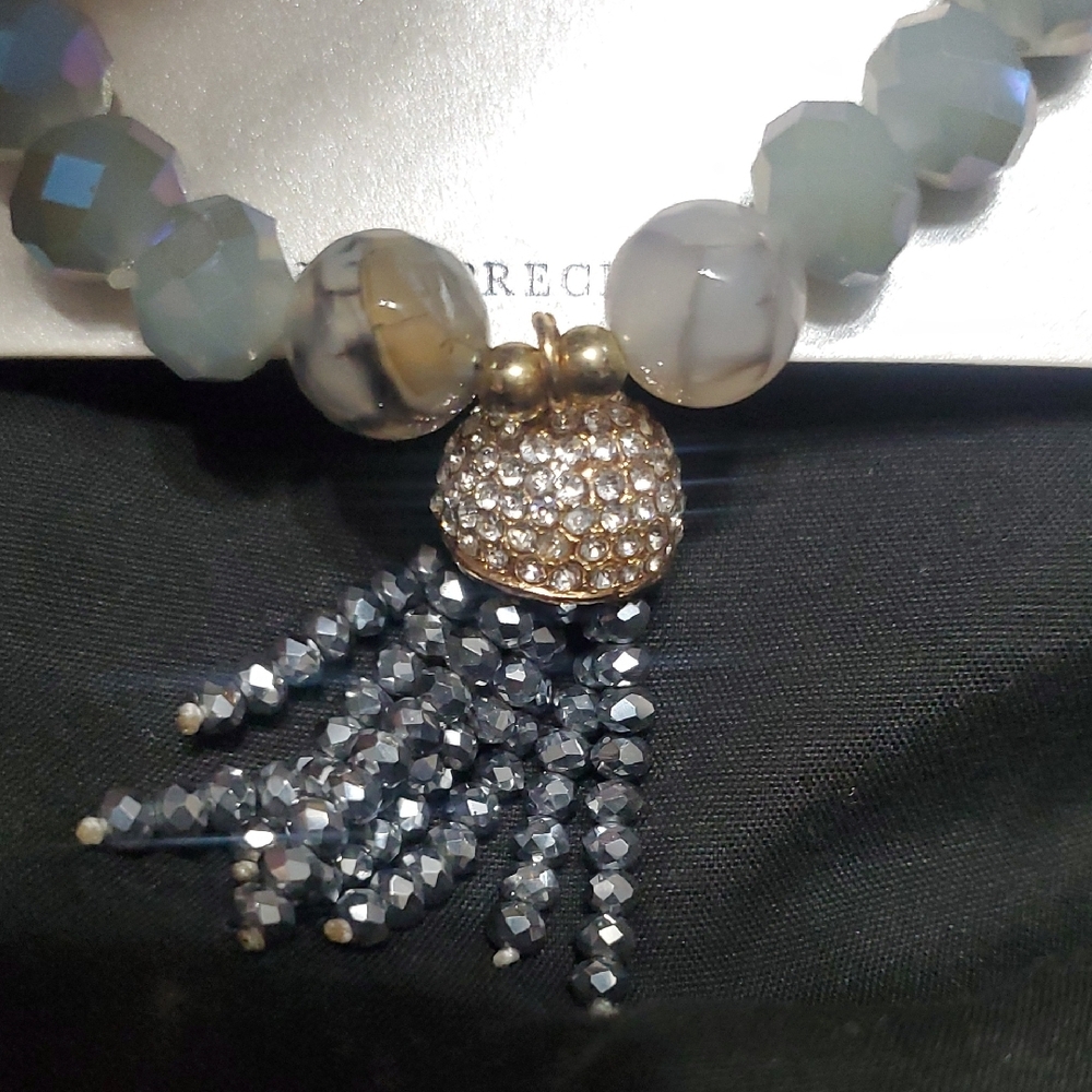 Genuine Moss Opalite Bracelet with Silver Accents - Picture 5 of 5